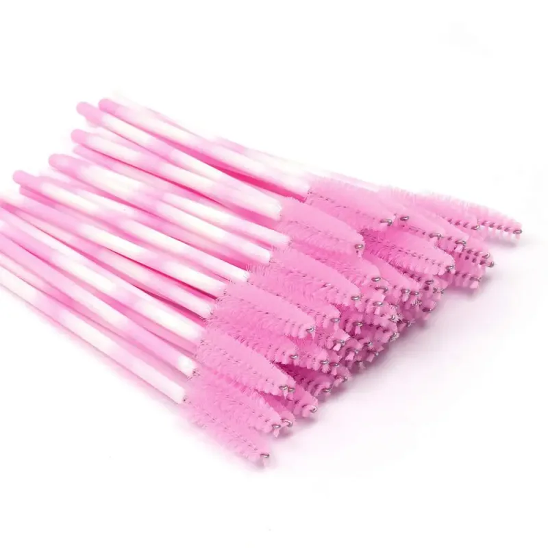 Fadvan 50pcs/Pack Makeup Brushes Plastic Micro Wand False Eyelash Brush Tool Black/Pink/Colored Lash Extension Supplies