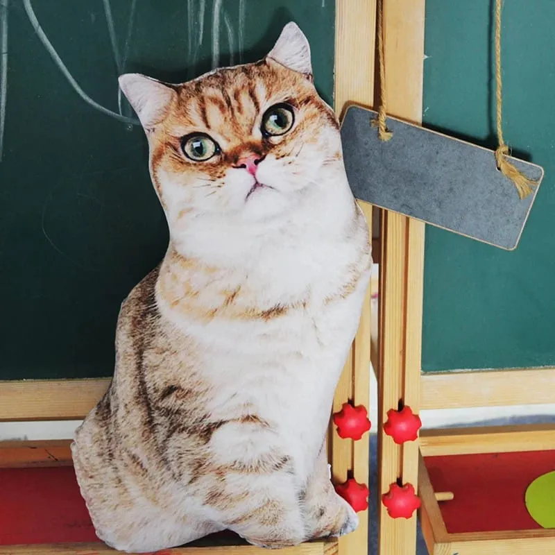 50 cm lebensechtes Plüsch-Katzenkissen, gefülltes 3D-Druck-Tierkatzen-Wurfkissen, Heimdekoration, Geschenk für Automenschen — image 3