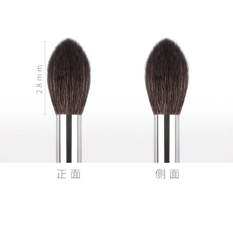 1pc High quality Pro Goat hair Highlighter Makeup brushes Flame shape Highlight Make up brushes Ebony handle cosmetic tools