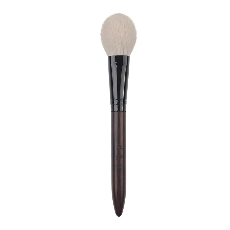 Z199s Professional Handmade Makeup Brushes Soft Saikoho Goat Hair Flat Round Blush Blusher Brush Ebony Handle Make Up Brush