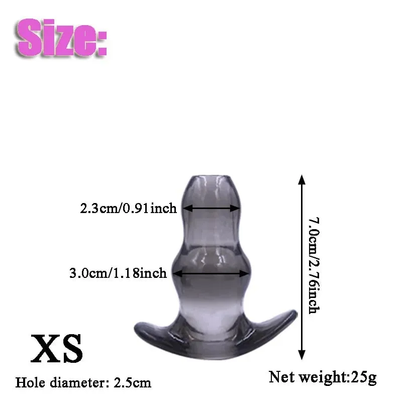 5Sizes Hollow Soft Anal Plug Prostate Massager Butt Plug Enema Sex Toy for Women And Men Anal Dilator Sexual Enhancement Product — image 8