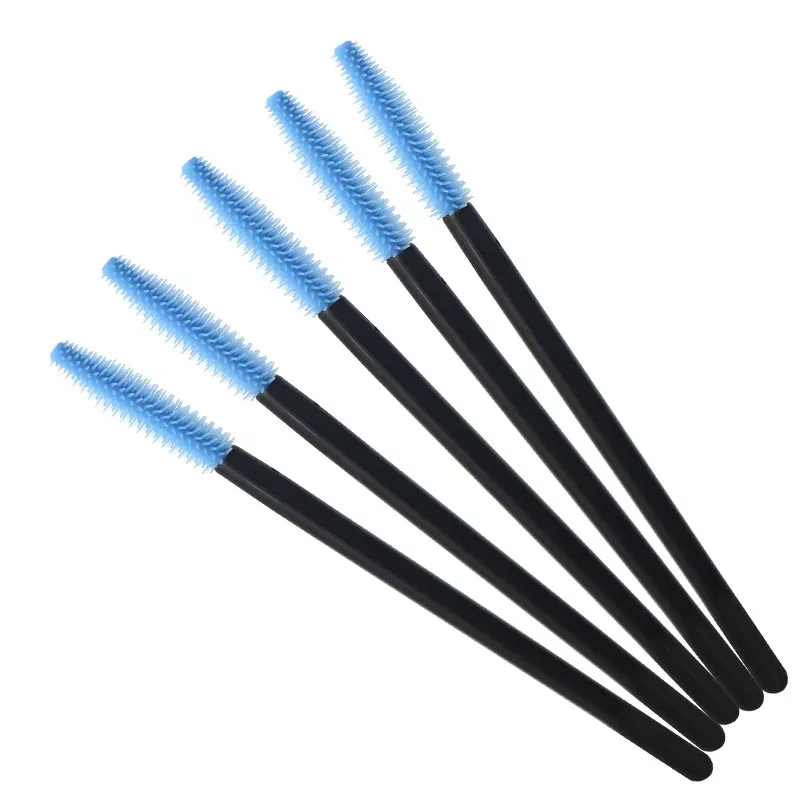 HOT 50 pcs Disposable Silicone Eyelashes Brushes Mascara Stick Applicator Eye Lash Makeup Brush Eyelash Extension Makeup Tools