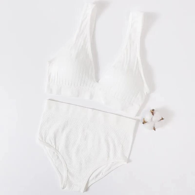 여성 브래지어 간략한 세트 깊은 V 늑골이있는 브래지어 원활한 Bralette 스포츠 자르기 가기 피트니스 속옷 여성 섹시한 란제리 패션 브래지어