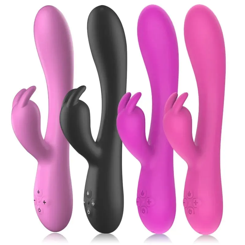 USB Charging Heating AV Rabbit Dildo Vibrator Vagina Clitoris Stimulator G-Spot Adult Game Sex Toys for Women Female Masturbator — image 1