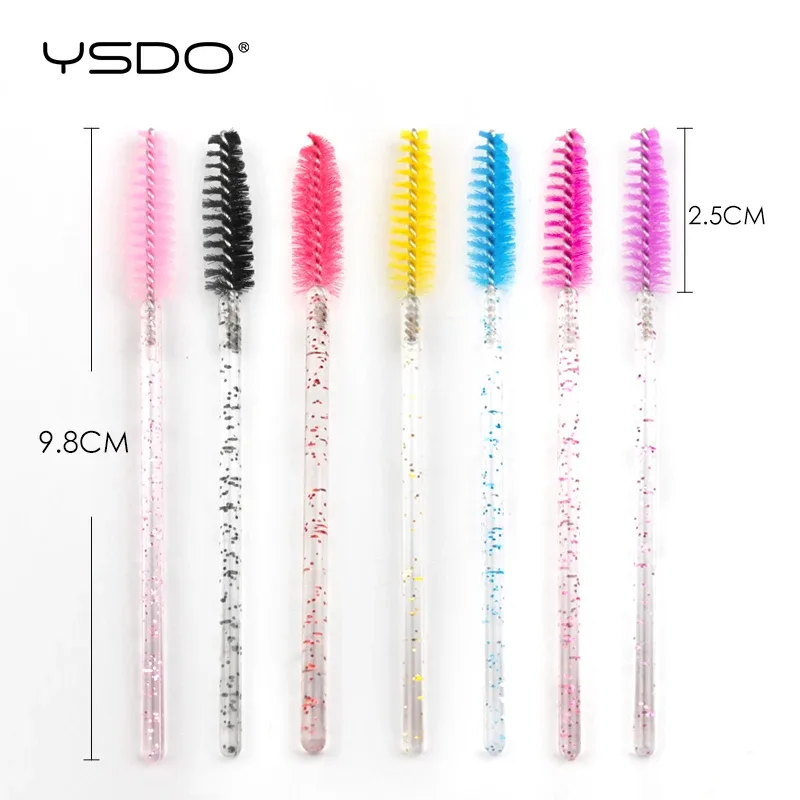 Good Quality 5/50 Pcs Crystal Eyelash Makeup Brushes Diamond Handle Mascara Wands Eyelash Extension Tools