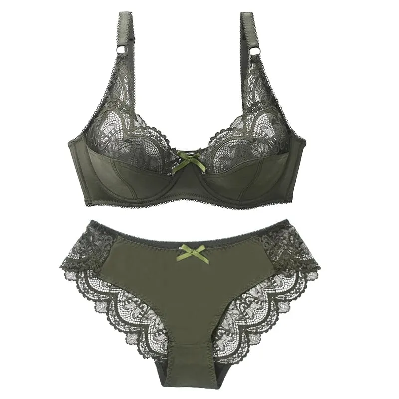 2021 New Sexy Ultra-ThinThick Plus Size Female Seamless Lingerie Push Lace Bra Sets For Womens Underwear