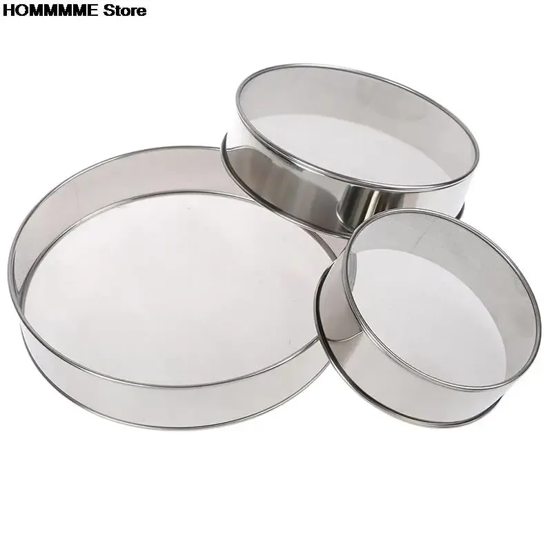 Professional Kitchen Fine Mesh Flour Sifter Round Stainless Steel Flour Sieve Strainer Sifters Best for Kitchen Baking Tea