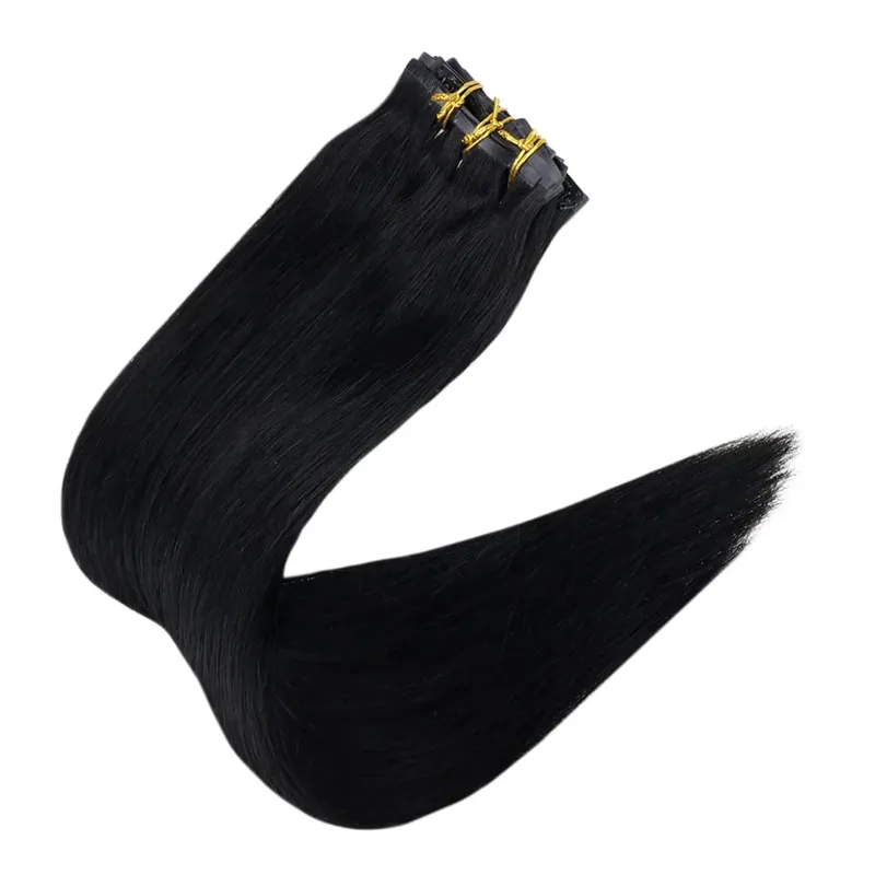 Clip invisibile senza cuciture nelle estensioni dei capelli umani Full Shine 8 pezzi 120 g Colore biondo Remy Balayage — image 17