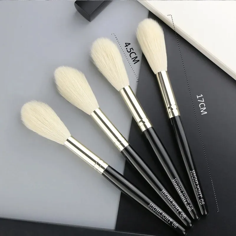 1 pcs 100% Goat hair Highlighter Black Makeup Brushes Professional Natural Pony Eyeshadow Blush Eyebrow Make up Brushes — image 2