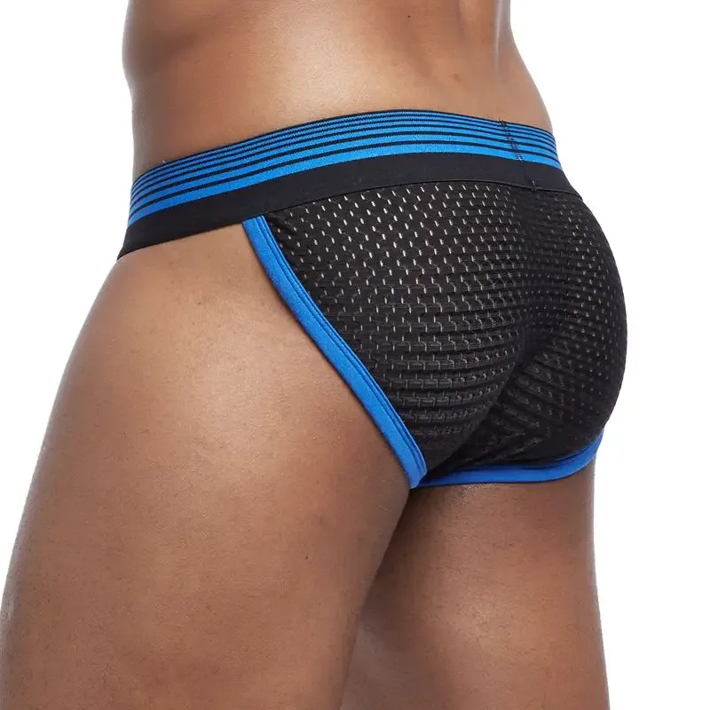 Ropa interior Sexy para Hombre, Tanga para Hombre, ropa interior Gay de malla, Bikini, Calzoncillos para Hombre, pantalones cortos deslizantes, bragas masculinas, suspensorio transpirable