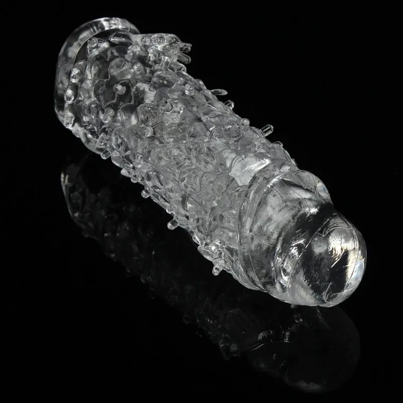 Fish Scales Shape Delay Penis Extender Reusable Sleeve For Men Clit MASSAGE GSpot Squirt Dildo Extension Sex Products Cock Rings