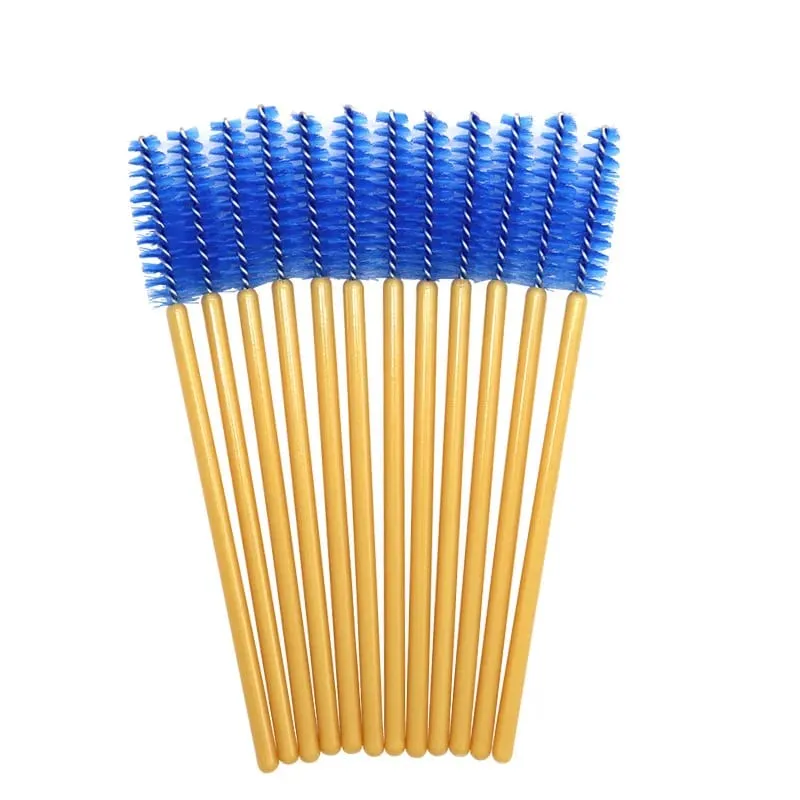 50pcs Shiny Disposable Eyelash Brush Applicator Wands Curler Mascara Eyebrow Makeup Tools Spoolers Comb Wands Spoolies Brushes