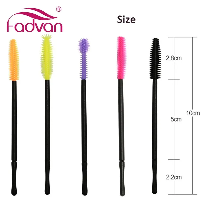 Fadvan 50Pcs/Pack Silicone Brushes Disposable Eyelash Tool Comb Mascara Wands Makeup Brushes Individual Applicator Kit for Eye — image 5