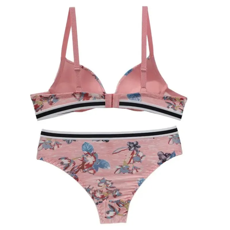 DaiNaFang 2 Pieces BCDE Cup Bras Set Push Up Underwear Sets Womens Embroidery Bralette Underwire Breathable Lady Lingerie