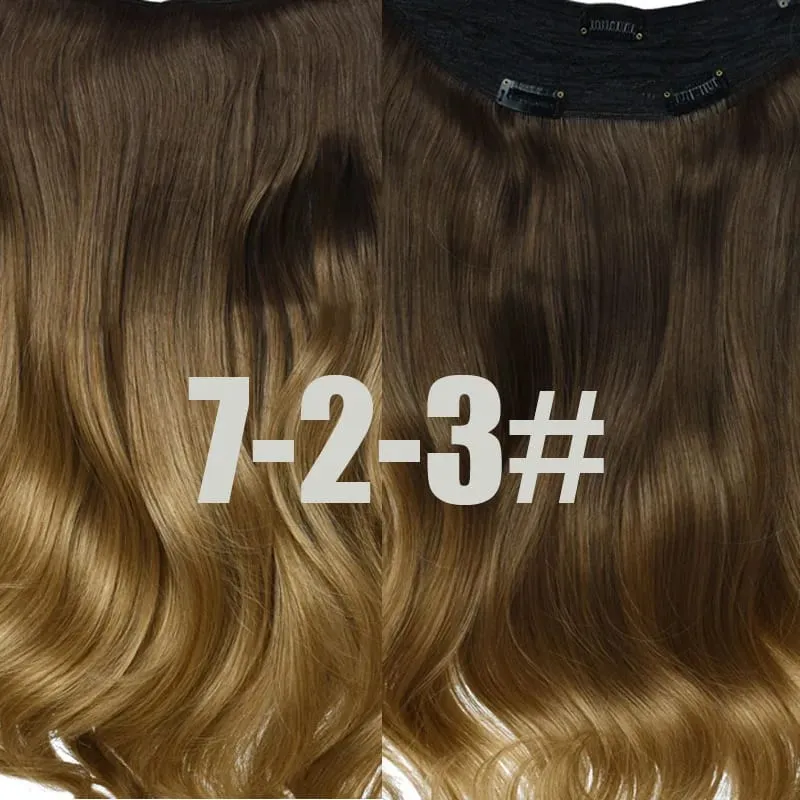 Silike 180g Fish Line Synthetic Wavy Clips in One Piece Hair Extensions 24 inch 17 Colors Heat Resistant Hair Extension — image 13