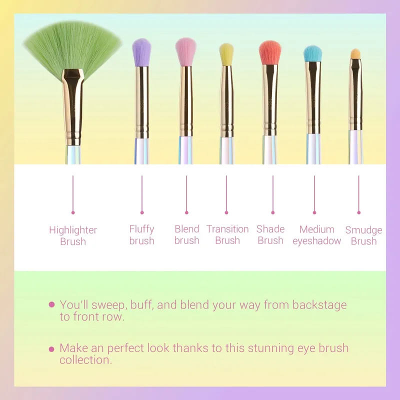 Jessup Makeup Brushes Set 7PCS Brushes Eyeshadow Concealer Blending Contour Eye Brush Synthetic Hair with Cosmetic Bag — image 4