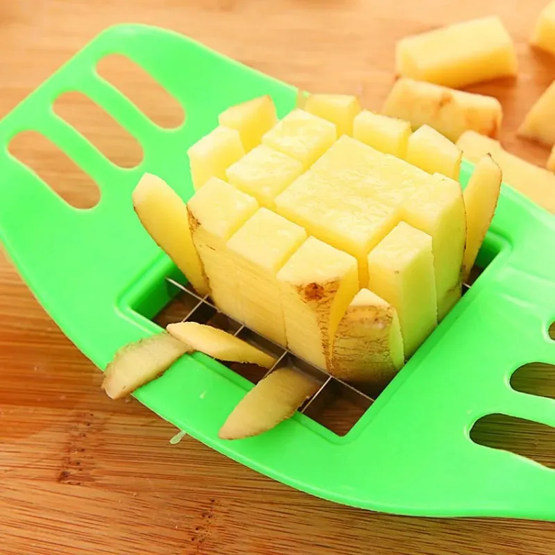 Stainless Steel Vegetable Potato Slicer Cutter Chopper Chips Making Tool Potato Cutting Fries Tool Kitchen Accessories E#CH