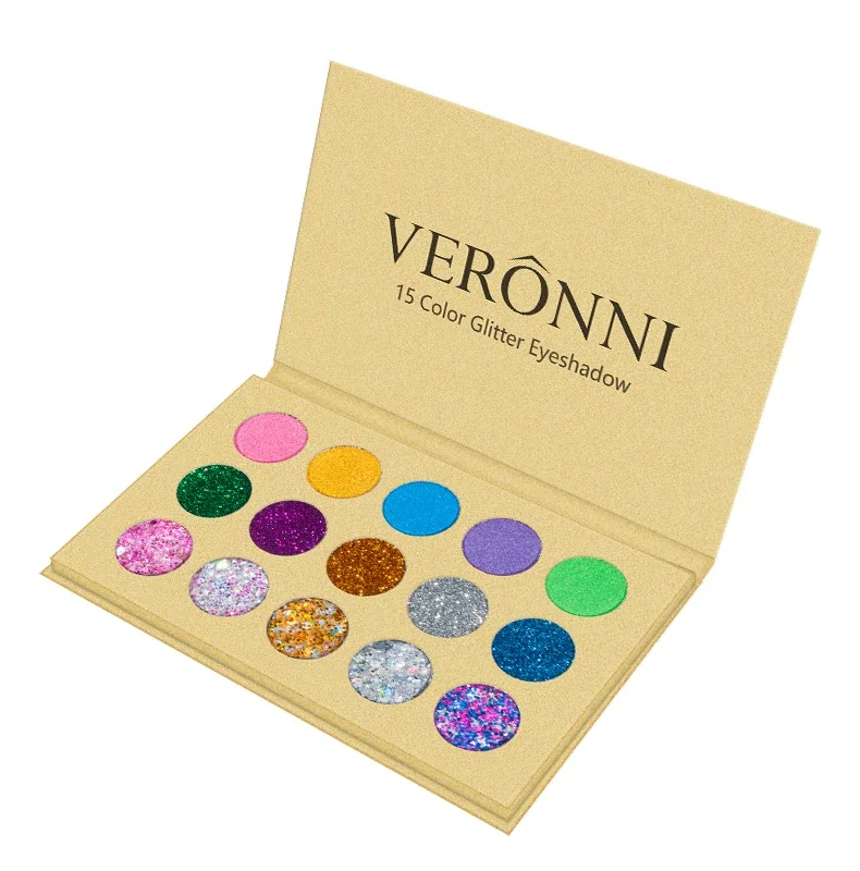 Glitter Eyeshadow Palette Pigment Shine Sequins Eye Shadow Highlighter Shimmer Colorful Make Up Pallete