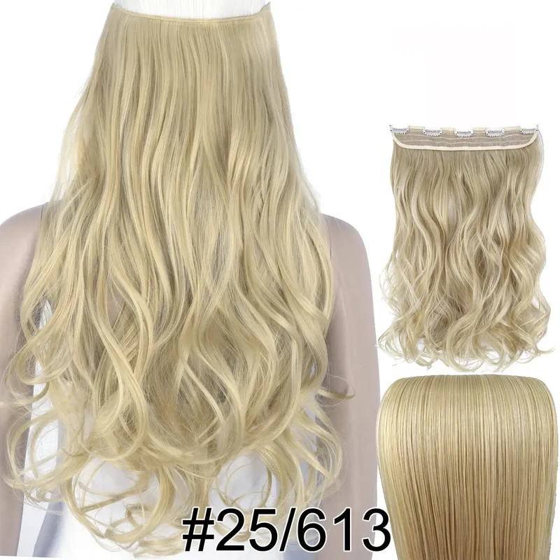 Synthetic Hair Fiber Heat Resistant 120gr Wavy 5 clips clip in Hair Extensions 5002