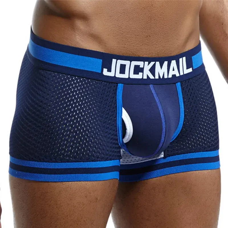 Malha de algodão roupa interior masculina moda cintura baixa briefs shorts esportes casuais boxer troncos