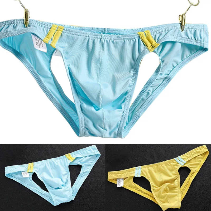 Open Butt Underwear Men's T-Back G-String Briefs Jockstrap Panties Breathable Tangas Thong Lingerie Erotic Underpants
