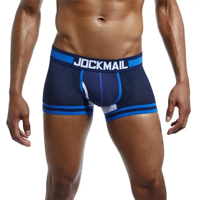 Malha de algodão roupa interior masculina moda cintura baixa briefs shorts esportes casuais boxer troncos