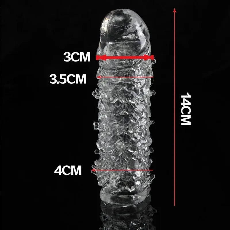 Fish Scales Shape Delay Penis Extender Reusable Sleeve For Men Clit MASSAGE GSpot Squirt Dildo Extension Sex Products Cock Rings
