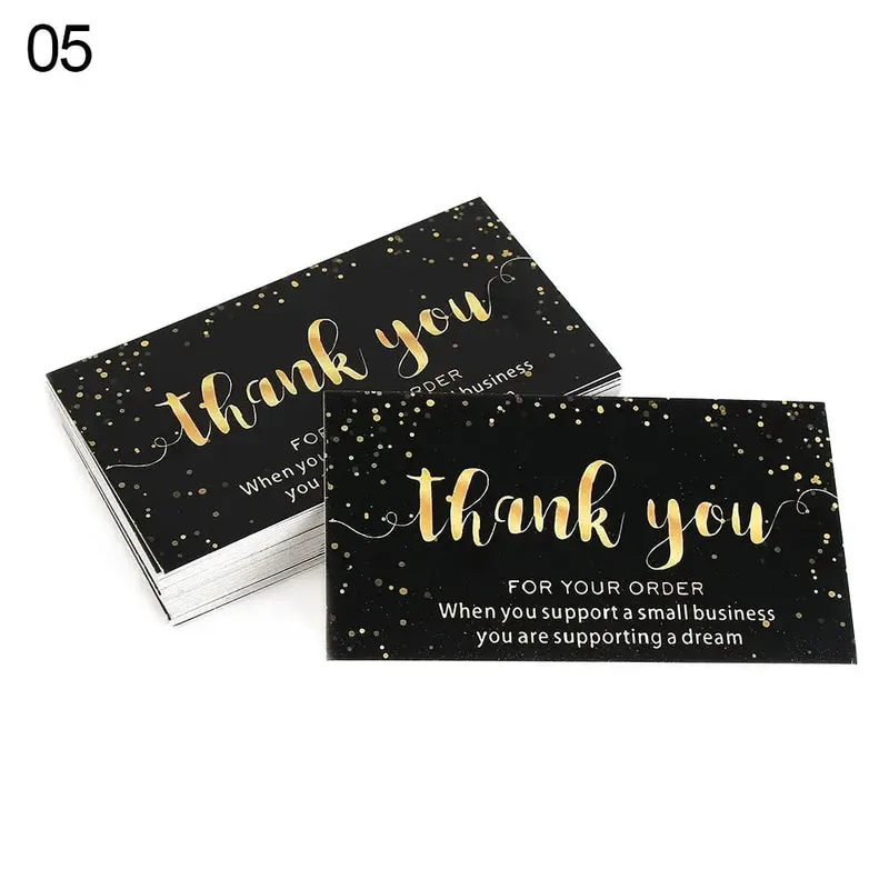 50PCS Thanks Greeting Cards Thank You Card For Supporting My Small Business Paper Seal Label Party Gift