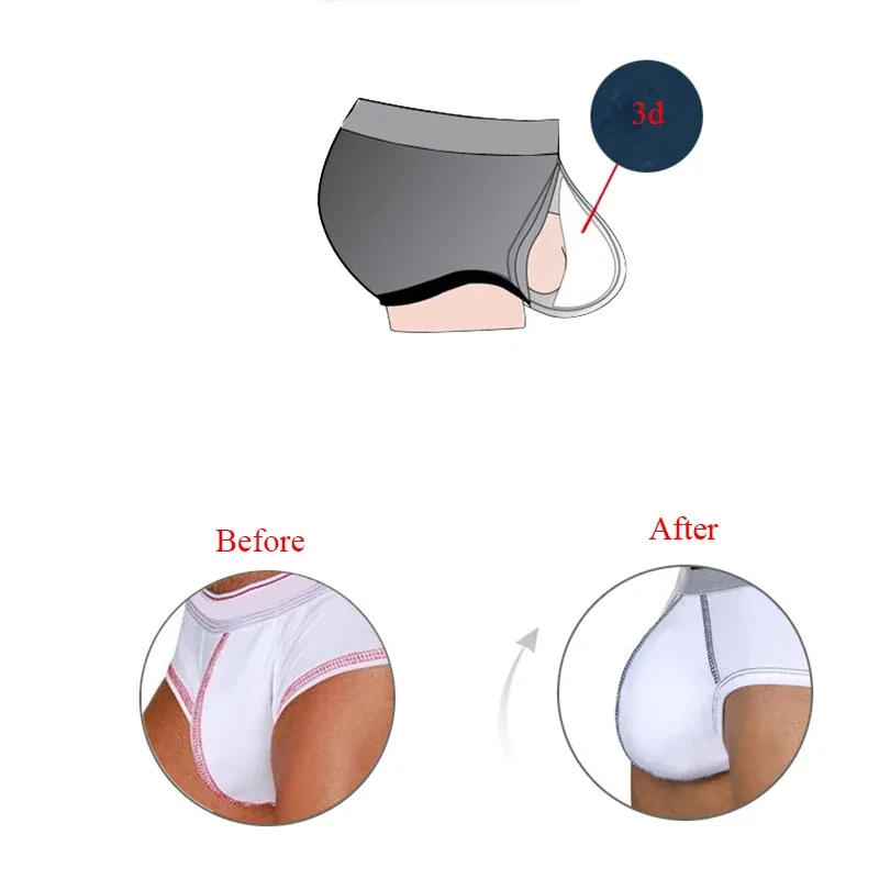 Männer Unterwäsche Bademode Slips Beutel Innen Vergrößern Sexy Schwamm Enhancer Pad Schutz Push-Up Tasse Atmungsaktive Multi Farben — image 7