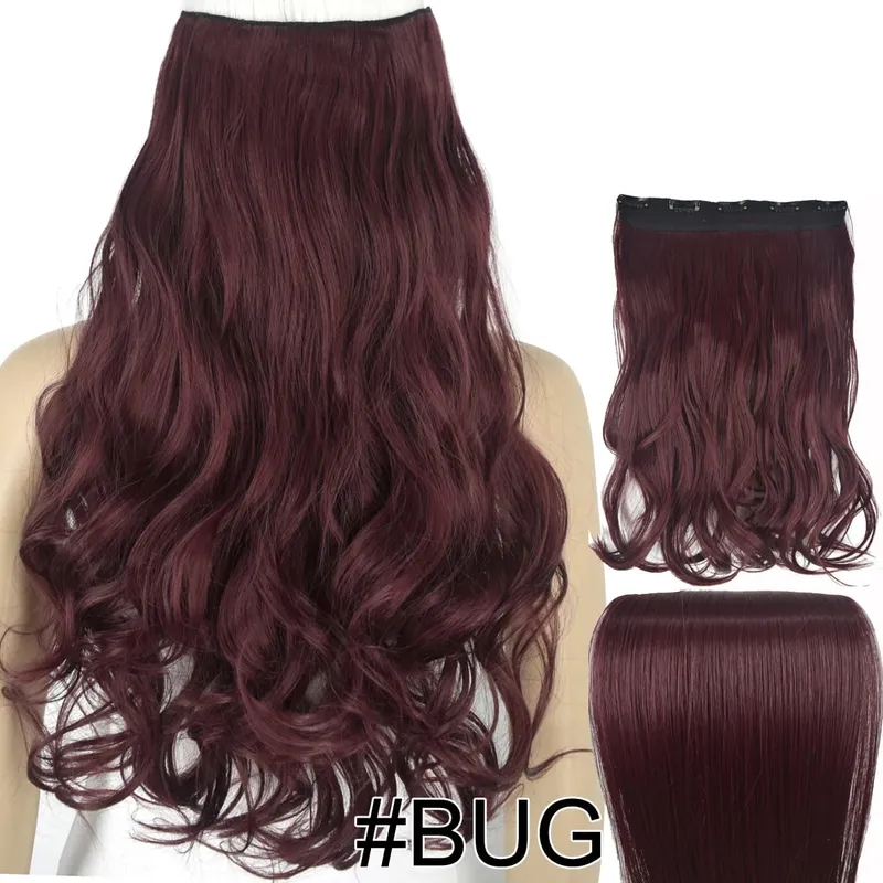 Synthetic Hair Fiber Heat Resistant 120gr Wavy 5 clips clip in Hair Extensions 5002