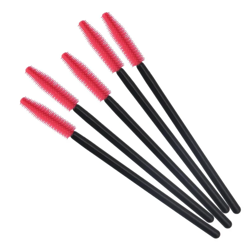 HOT 50 pcs Disposable Silicone Eyelashes Brushes Mascara Stick Applicator Eye Lash Makeup Brush Eyelash Extension Makeup Tools
