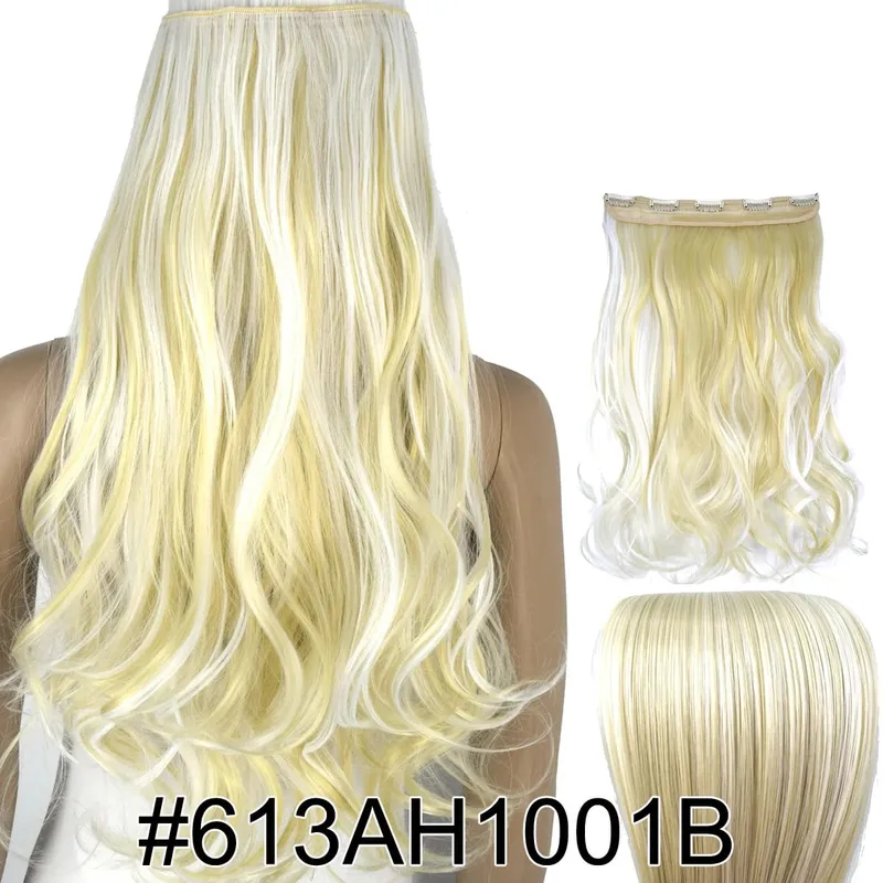 Synthetic Hair Fiber Heat Resistant 120gr Wavy 5 clips clip in Hair Extensions 5002