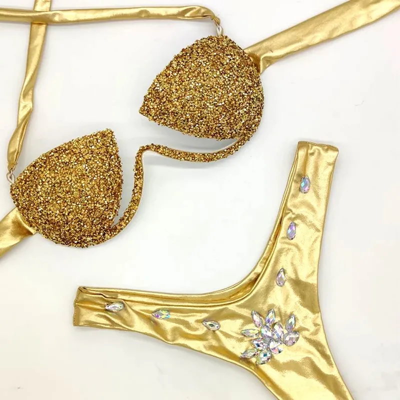 4 Colors Hollow Bikini Set Women Diamante Carnival Bra rhinestone Sexy Night Club Panties Festival Bikini Set Burning Man Outfit