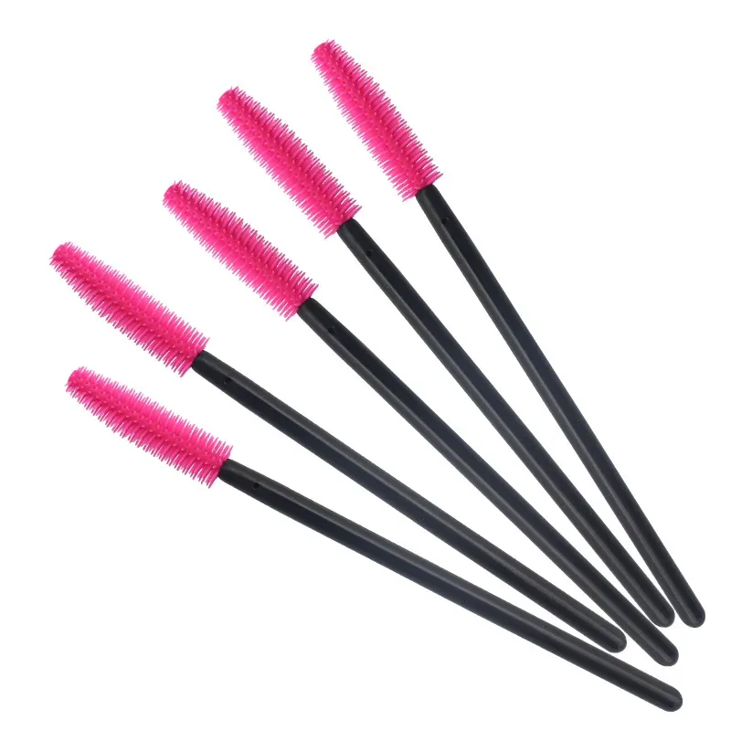 HOT 50 pcs Disposable Silicone Eyelashes Brushes Mascara Stick Applicator Eye Lash Makeup Brush Eyelash Extension Makeup Tools