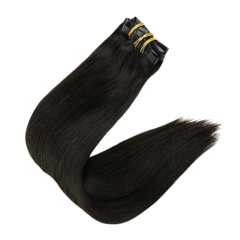 Clip invisibile senza cuciture nelle estensioni dei capelli umani Full Shine 8 pezzi 120 g Colore biondo Remy Balayage — image 18