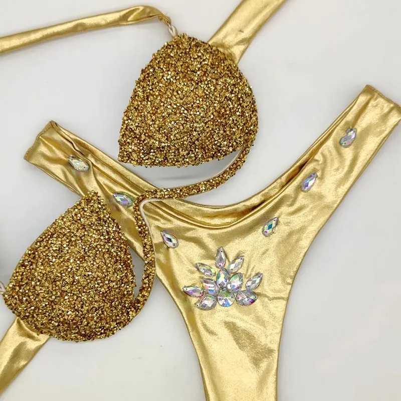 4 Colors Hollow Bikini Set Women Diamante Carnival Bra rhinestone Sexy Night Club Panties Festival Bikini Set Burning Man Outfit
