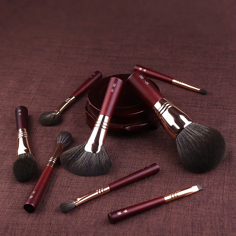 Conjunto de pincéis de maquiagem artesanal profissional, fibra sintética macia, cabo curto, kit de pincéis de maquiagem portátil para viagem — image 2