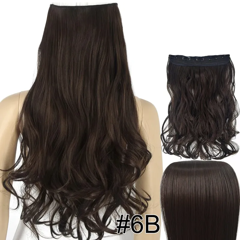 Synthetic Hair Fiber Heat Resistant 120gr Wavy 5 clips clip in Hair Extensions 5002