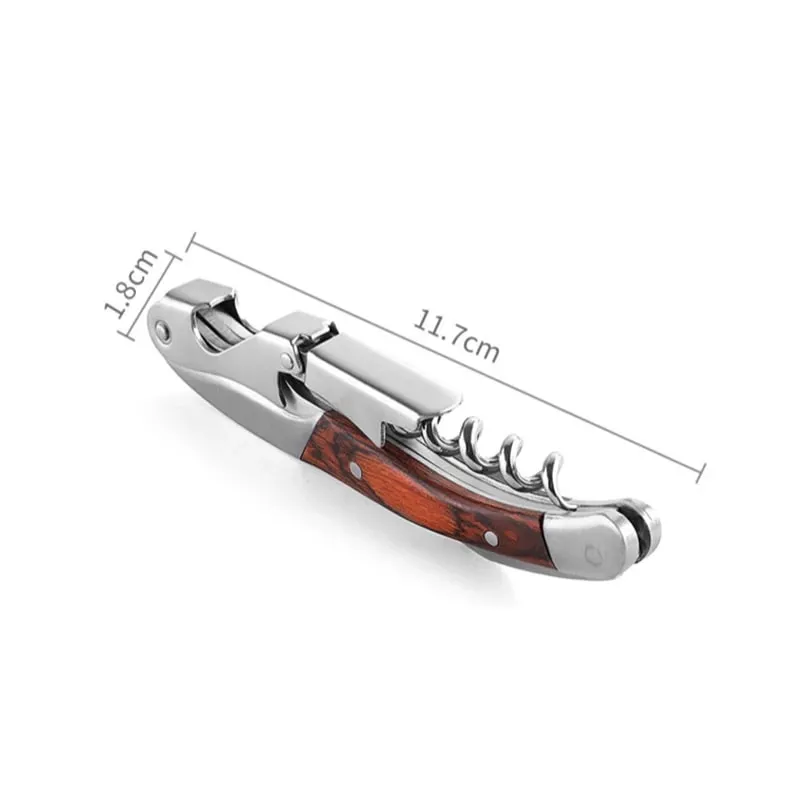 Wine Corkscrew Multifunction Wooden Handle Stainless Steel Red Wine Bottle Opener Kitchen Accessories Cork Remover Beer Opener