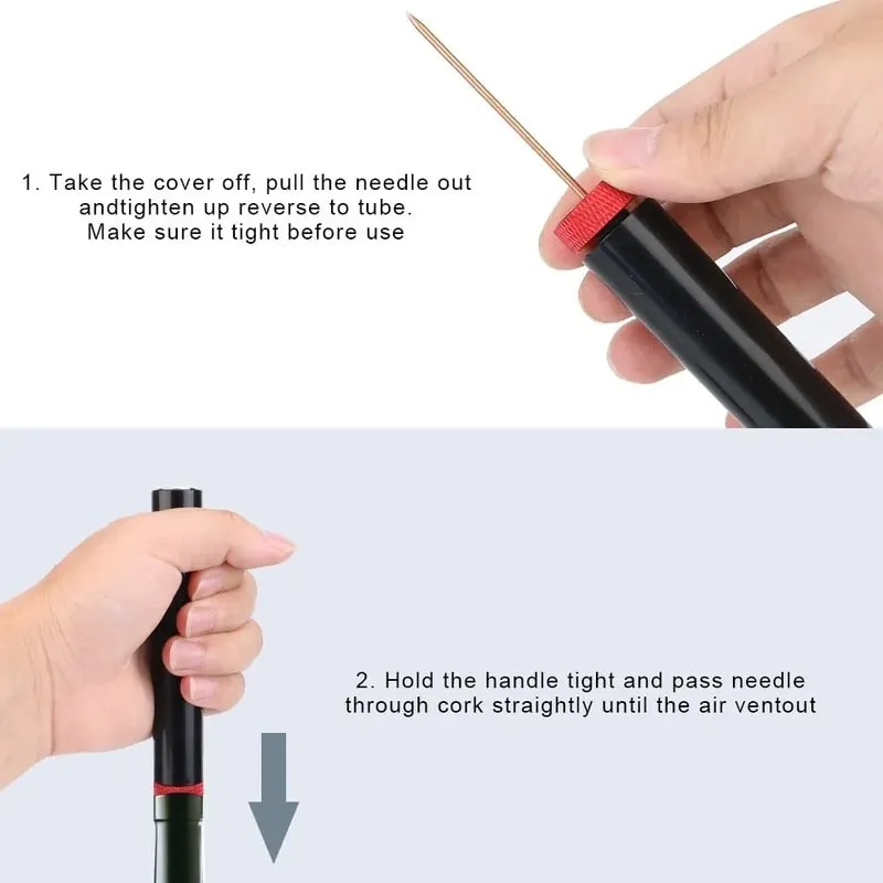 Wine Bottle Opener Portable Bar Tool Air Pump Wine Corkscrew Stainless Steel Pin Wine Opener Kitchen Gadgets Wine Accessories