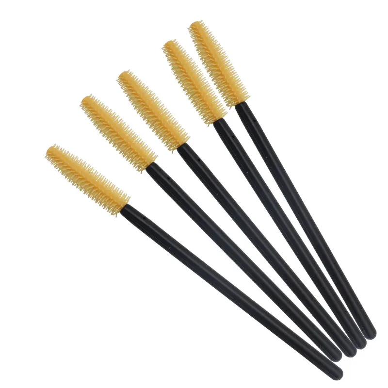 HOT 50 pcs Disposable Silicone Eyelashes Brushes Mascara Stick Applicator Eye Lash Makeup Brush Eyelash Extension Makeup Tools