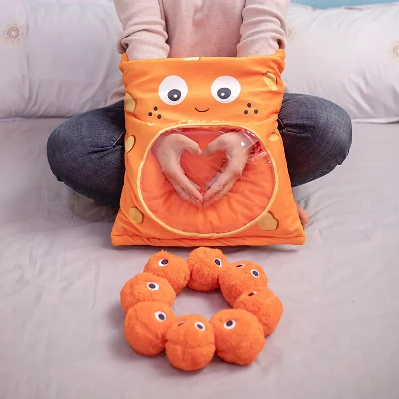 6pcs 9pcs Cute Plush Cheesy Puffs Toy Stuffed Soft A Bag of Snake Puff Pillow Creative Kids Toys Gift for Children
