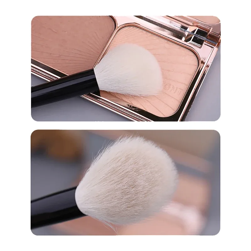 Z190s Professional Handmade Makeup Brushes Soft Saikoho Goat Hair Multi-task Angled Contour Blush Brush Ebony Make Up Brush