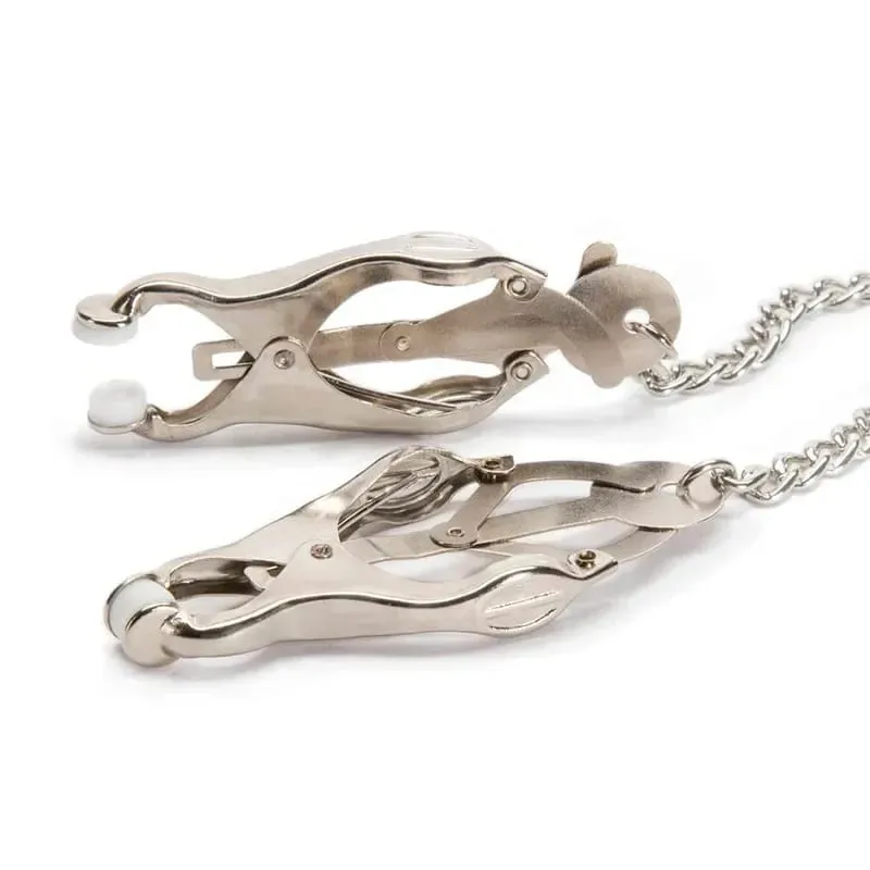 Metal Nipple Clamps with Chain Breast Stimulator Fetishism Erotic Sex Toy For Couple Men and Women