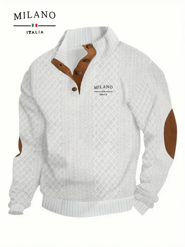 La felpa con cappuccio Henry con motivo italiano Milano è un pullover autunnale e invernale da uomo caldo, morbido e delicato sulla pelle