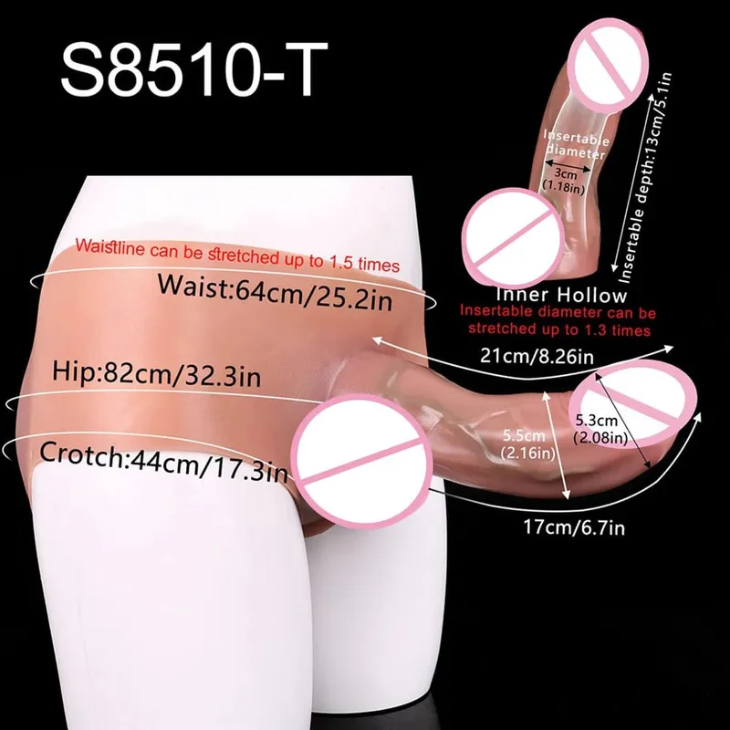 Wearable Extra Large Penis Sleeve Silicon Soft Hollow Penis Panties High-Grade Adult Intimate Toys For Men Adult 18+ Tools