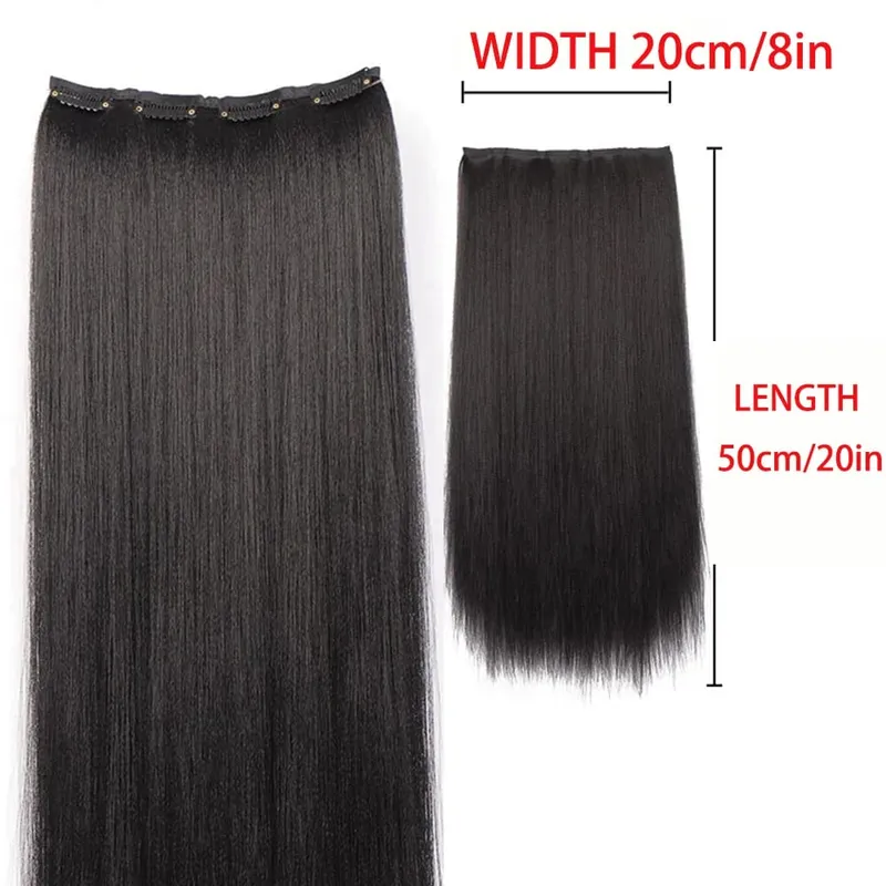 Synthetic black women's vertical hair extensions hair extensions five different lengths of headwear for women's wigs — image 19