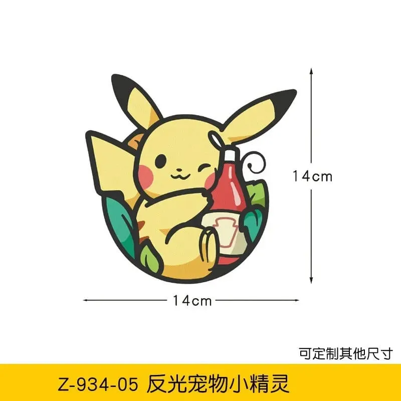 20styles Pokemon Car Stickers Anime Figure Pikachu Gengar Eevee Charmander Cute Cartoon Doll Creative Sticker Birthday Gifts