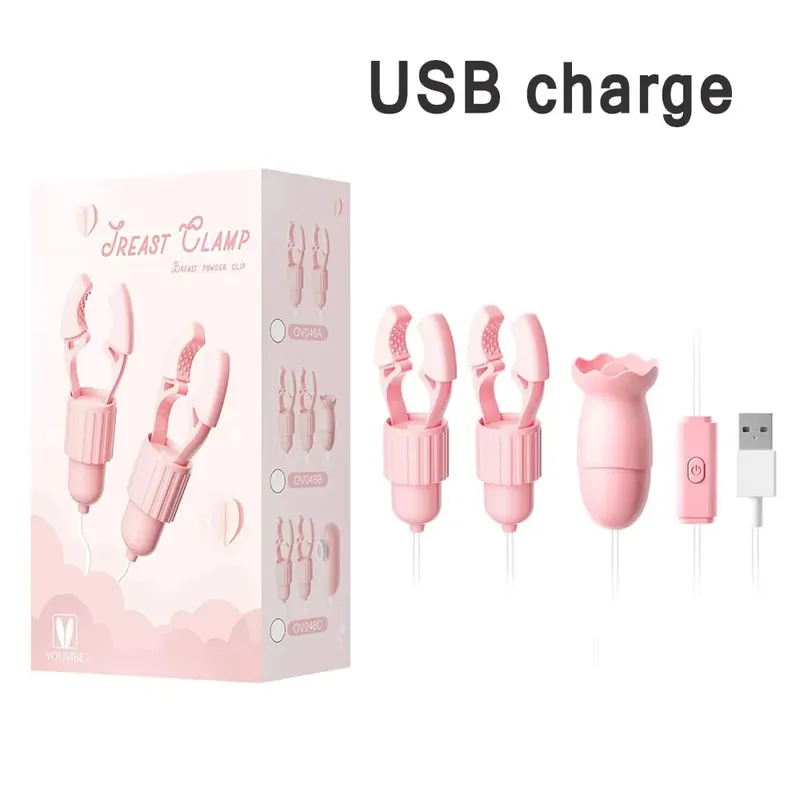 Sucking Vibrating Nipple Clamp Tongue Licking Vibrator For Women Breast Massage Labia Clitoris Clip Stimulation Massager Sex Toy