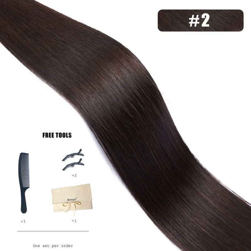 Genius Weft Human Hair Extensions 100G Double Drawn Blonde Bundles Invisible Straight Virgin Hair Weft Full End Top Quality — image 13